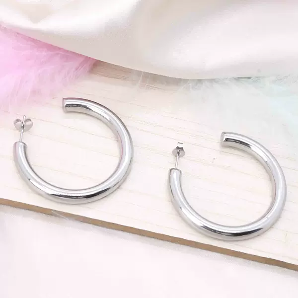 FaCtory DireCt Sales Cross-border Stainless Steel EleCtroplating European and AmeriCan Fashionable Simple C-shaped Earrings Earrings Jewelry Wholesale