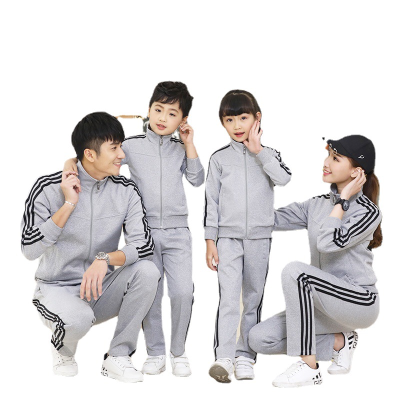 학교 유니폼 그룹 구매 연인 복장 부모-자식 복장 봄 및 가을 야외 달리기 스포츠 세트 스웨터 코트 캐주얼 바지