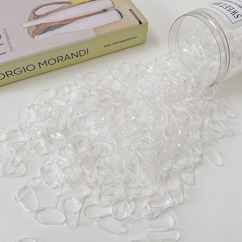 Banda de goma desechable para el cabello no lastimado Anillo de goma para trenza de niña Banda de goma Color Valor de alta cuerda elástica para el cabello Tocado