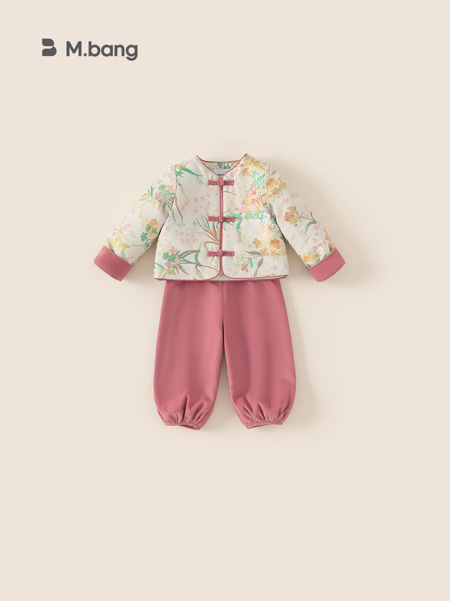 Yubao ropa infantil para niños set de vestidos chinos para niñas otoño y invierno nuevo estilo chino chaqueta de ropa Tang dos piezas set