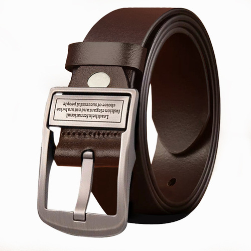 Men's Genuine Leather Belt Retro Calfskin Pin Buckle Belt Double Head Business Casual Versatile Trouser Belt