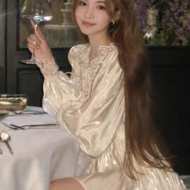 叶小婷香榭流光珠光缎面半身裙套装#图片色雪纺修身型有吊牌夏季