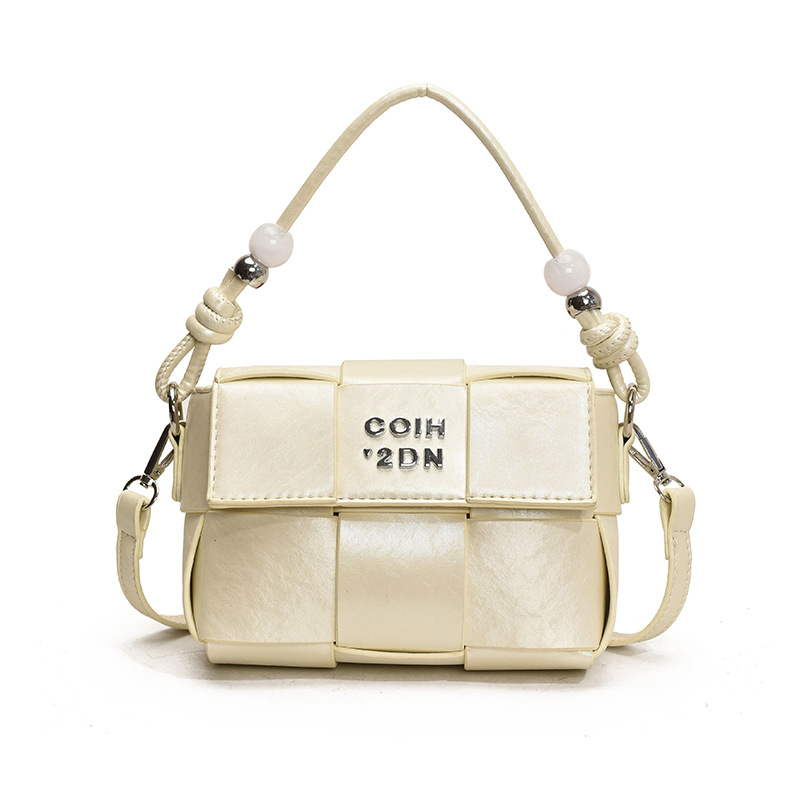 Nicho de tejido bolso mujer 2025 nueva moda versátil bolso de hombro de moda textura retro bolso cuadrado