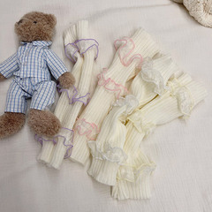 Hua Yanxi's early autumn new product dopamine three-layer contrasting yarn knitted socks for girls Lolita jk student leg covers