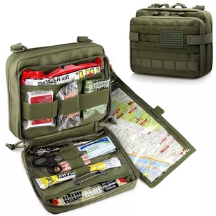 Tactical Emergency Bag Tactical Admin Pouch Large Capacity Double Layer Utility Bag with Map Sleeve Modular Tool Organizer