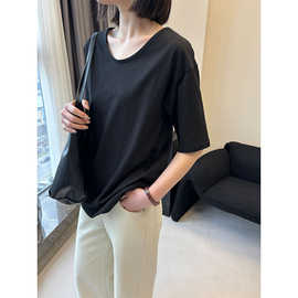 南鱼 现货~原卖69仅247件~100棉宽松短袖上衣软糯泰柔棉U领T恤女