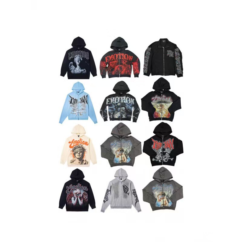 Cross-Border Fashion New Style Mixed Emotion American Street Hip-Hop Japanese Fabric Highly Authentic Hooded Sweatshirt Cross-Border Fashion New Style Mixed Emotion American Street Hip-Hop Japanese Fabric Highly Authentic Hooded Sweatshirt