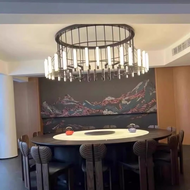 酒店宴会厅餐饮包厢云石吊灯工程定制设计师款售楼部大堂中式吊灯|undefined