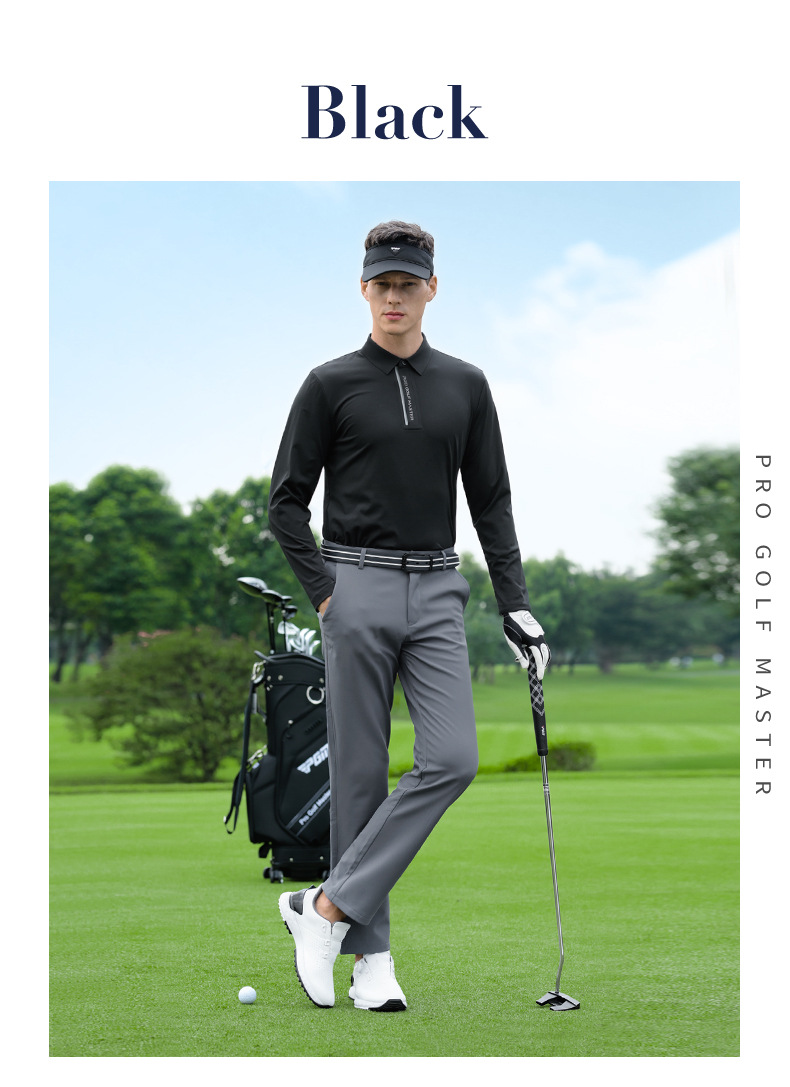 Áo polo nam dài tay golf cao cấp co giãn, nhanh khô thoáng khí — Tay áo dài màu trắng [cổ áo liền mạch/lỗ thông gió bằng laser/hút ẩm và khô nhanh] YF820 chi tiết 18