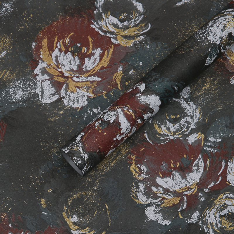 Sueño de nuevo jardín vintage papel de embalaje de flores pintura al óleo papel Kraft material de la tienda de flores al por mayor ramo bolsa de regalo Flor de Papel