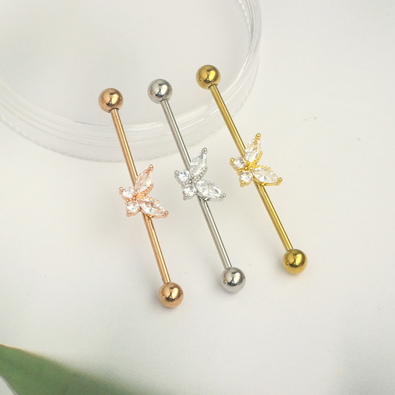 Labret piercing jewelry detail image