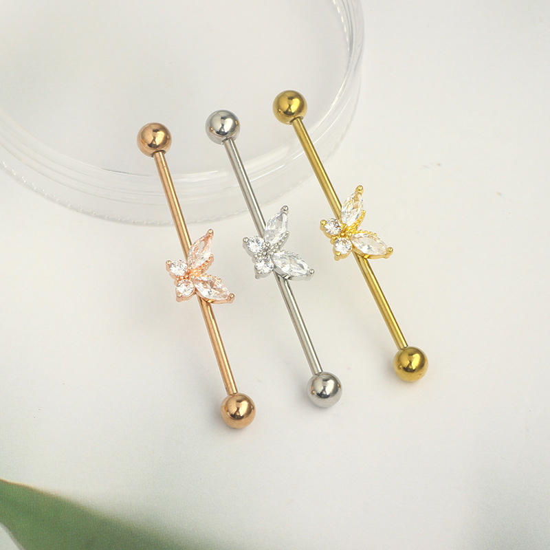 1 Piece Simple Style Butterfly Plating Stainless Steel Ear Studs display picture 3