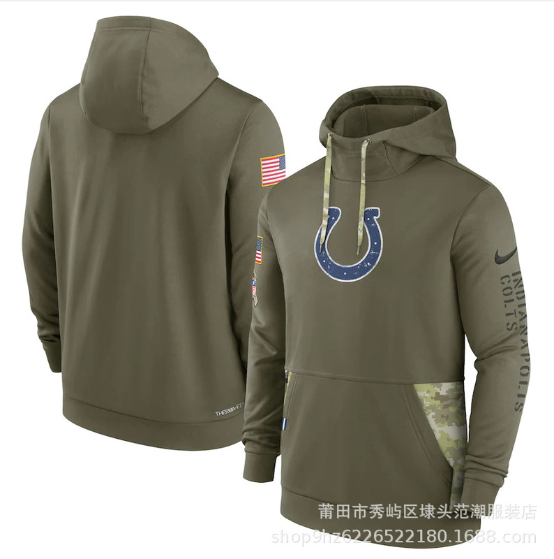 现货18军绿款nfl致敬版男士长袖卫衣运动健身连帽衫橄榄球运动|undefined