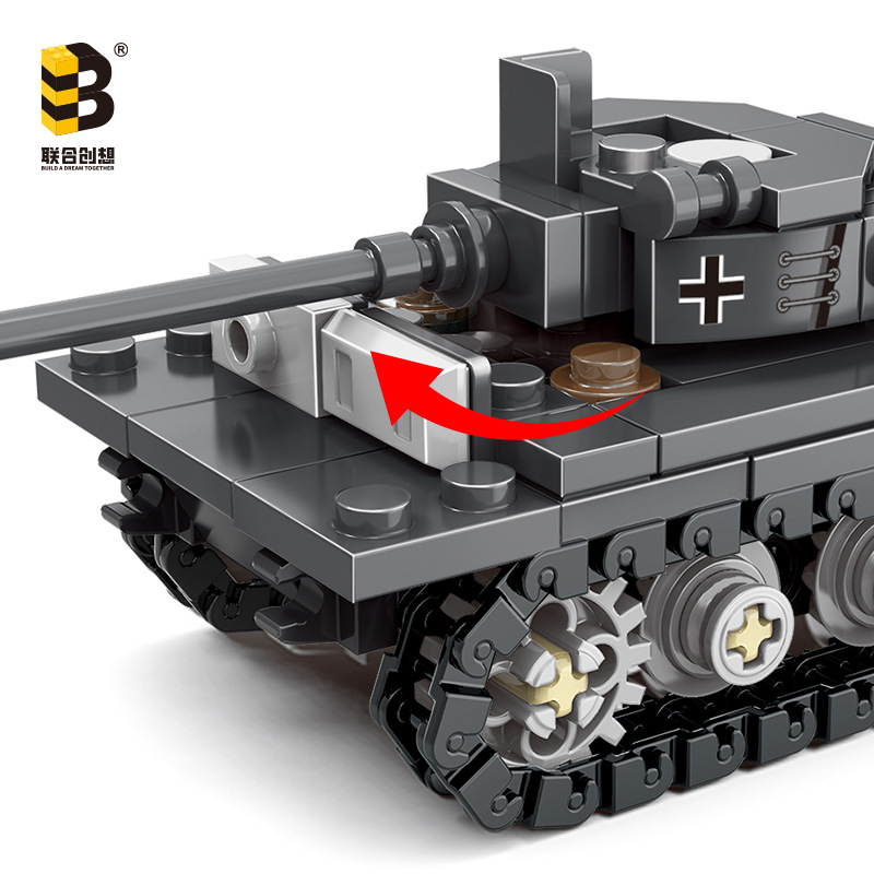 Bloques de construcción creativos conjuntos jkc7652 tanques de tigre bloques de construcción militares niños yizhi puestos de juguetes infantiles en el mercado nocturno