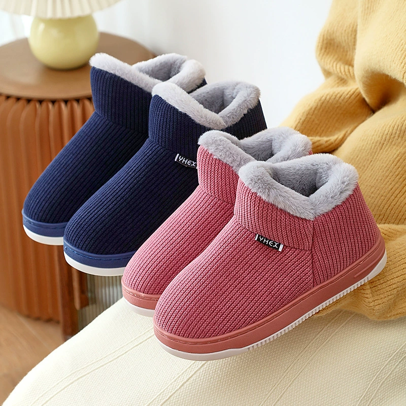 Зимние теплые хлопчатобумажные тапочки с высокими сумками и женские толстые подошвы можно носить на улице нескользкие мамочки обувь ручной работы хлопчатобумажные туфли среднего и пожилого возраста