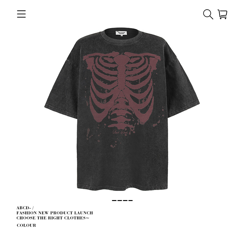 Camiseta de manga corta apilada en la calle alta de la marca de moda pesada de 250g para hombres de algodón puro con camisa de fondo suelta para hombres de verano