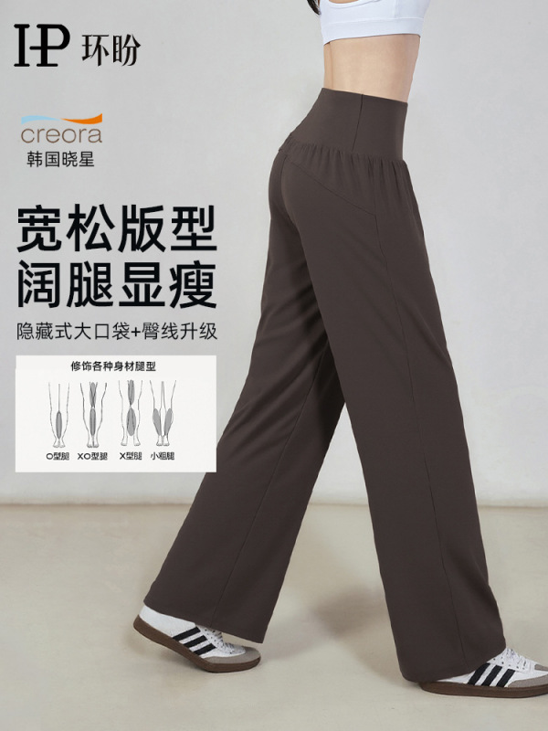 环盼双面裸感直筒裤女宽松休闲显瘦高腰大口袋运动通勤居家瑜伽裤|undefined