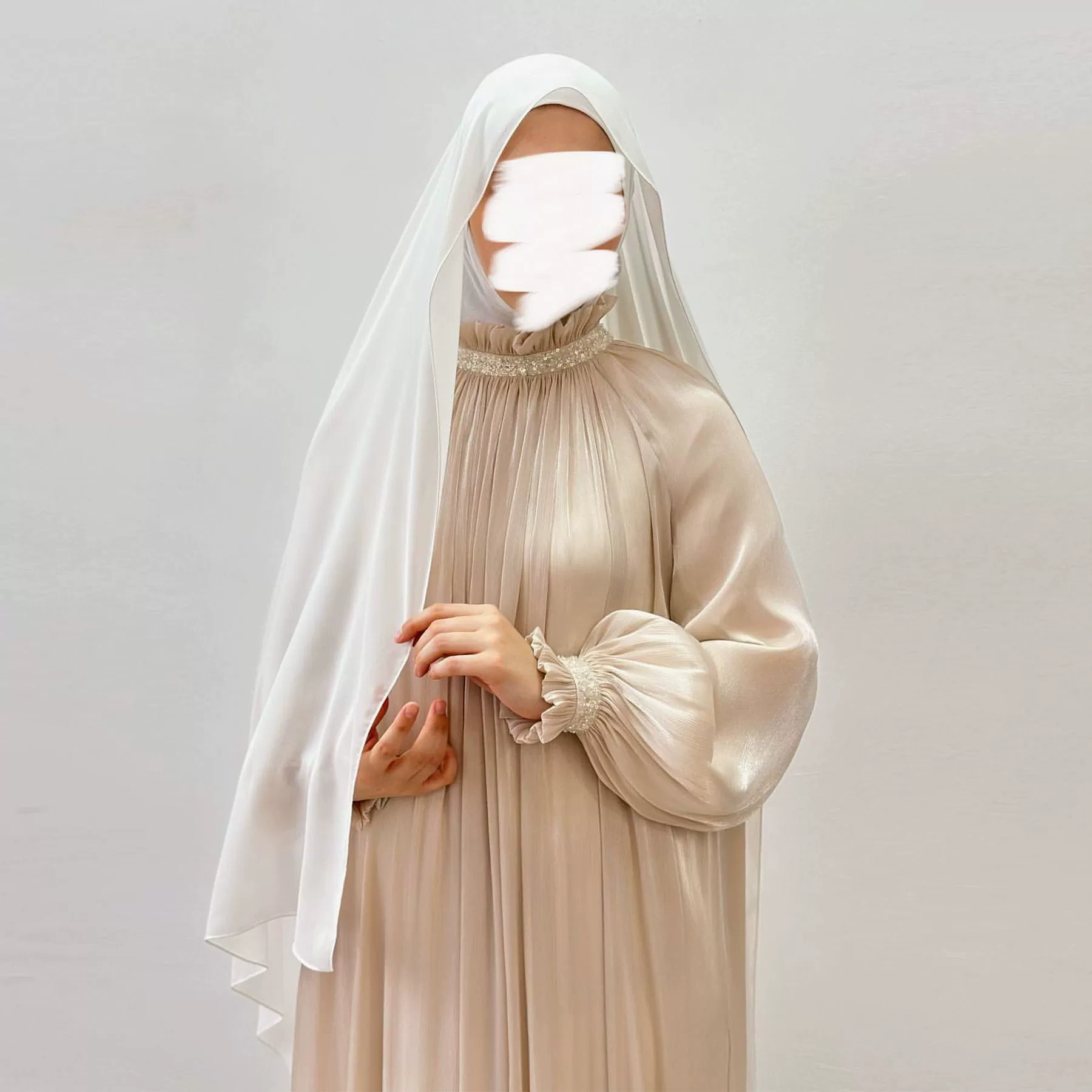 Платье LN7101 Lacersal, скромная длинная плиссированная Organza, однотонные цвета S–XXL