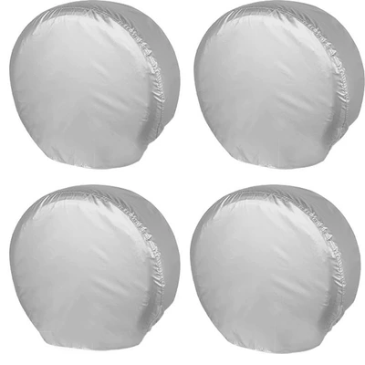 Spare wheel cover Tire Cover Car Wheel - for-tires-with-diameter-48-58cmwidth-29cm-pack-of-4-oxford-cloth-420d-silver