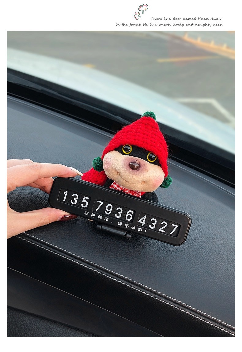 Quirky and Cute Bee and Puppy Number Plate, Car Temporary Parking Sign, High-End 2025 New Model