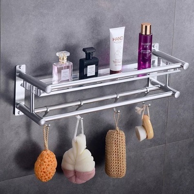 bathroom Shelf Shower Room TOILET thickening Stainless steel Towel rack double-deck three layers Punch holes Towel rack