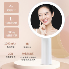 Cross-border intelligent beauty makeup mirror with base, standing with light, detachable daylight mirror, charging handheld LED makeup mirror