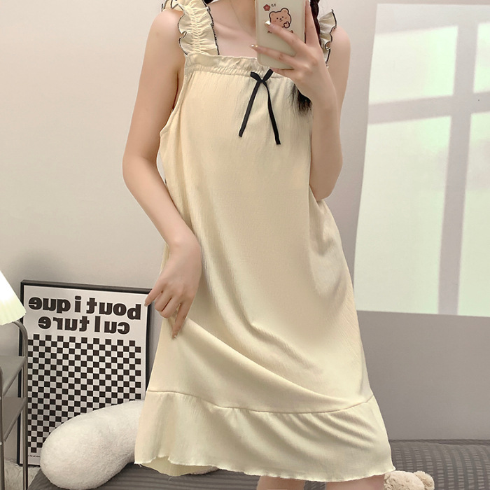 Camisón de verano con almohadilla en el pecho de las mujeres de estilo coreano fresco lindo dulce más el tamaño de grasa MM200 kg casual suelta ropa para el hogar