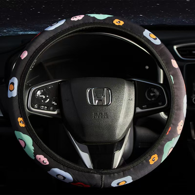 Sunflower Elastic Steering Wheel Cover Without Inner Ring, Printed Elastic Steering Wheel Cover, Cross-Border Manufacturer Wholesale
