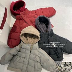 男童女童帅气酷外套棉服2025新款加厚假两件冬季男女孩棉袄代发