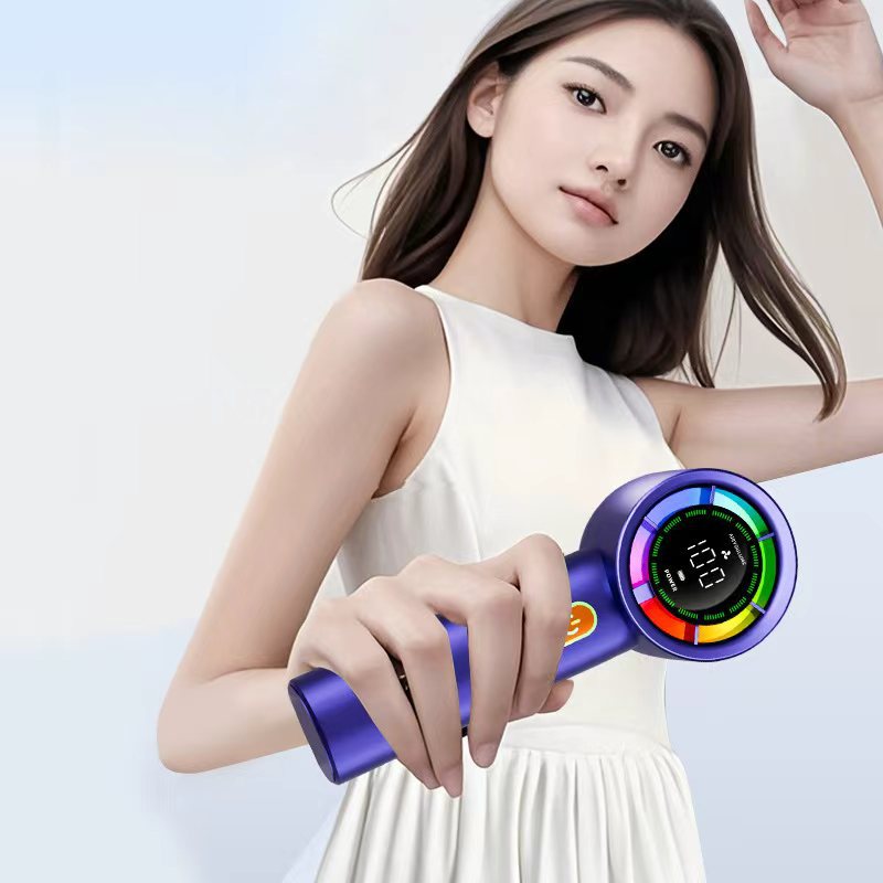 High-Speed Small Fan USB Charging Portable Mini Handheld Fan Digital Display Turbine Outdoor 100-Speed Strong Wind