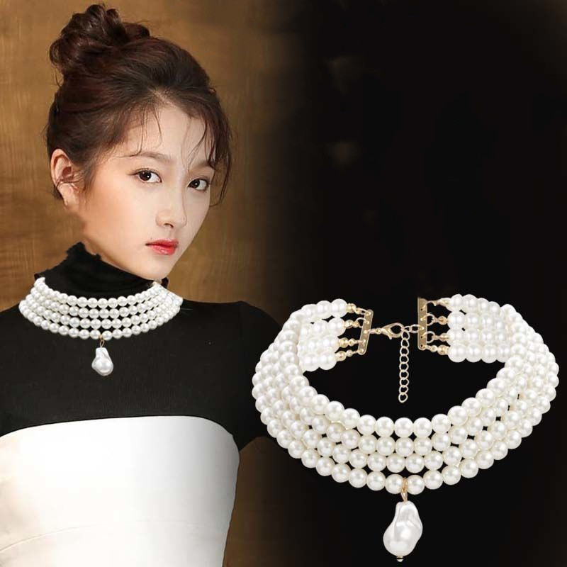Elegant retro necklace from pearl