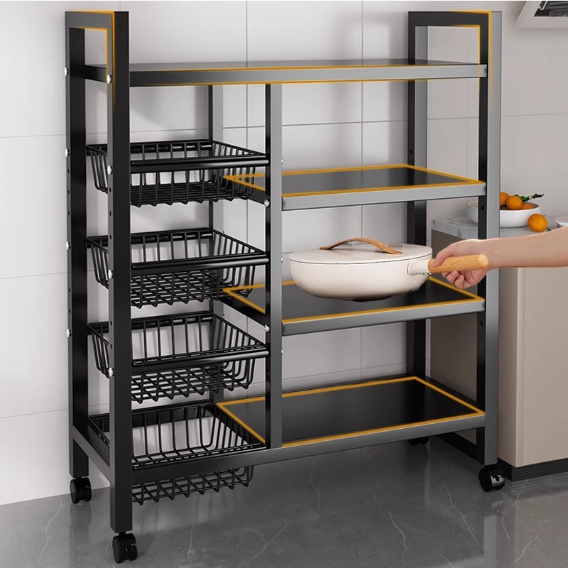 Estante de almacenamiento de cestas de verduras de cocina estante de almacenamiento de frutas y verduras multicapa para horno de microondas multifuncional doméstico