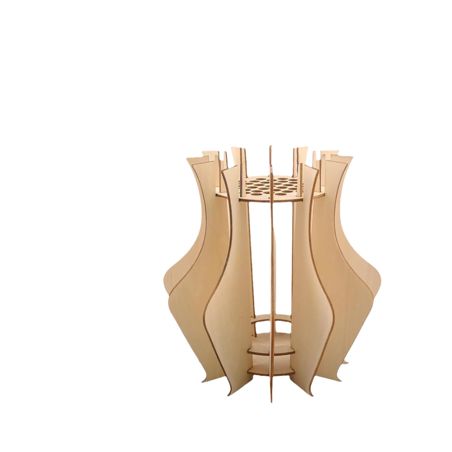 Nuevo jarrón de rompecabezas de bricolaje de madera transfronterizo, decoración de mosaico, decoración de escritorio de la sala de estar del hogar, jarrón de plantas verdes de madera