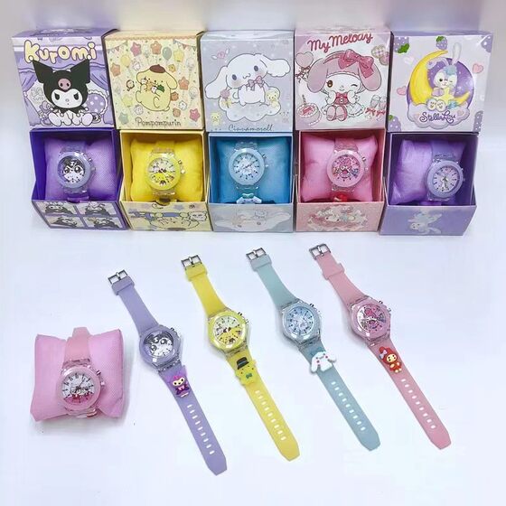 Children's boxed luminous watch Sanrio jelly watch coolomi girl heart cartoon luminous quartz watch gift
