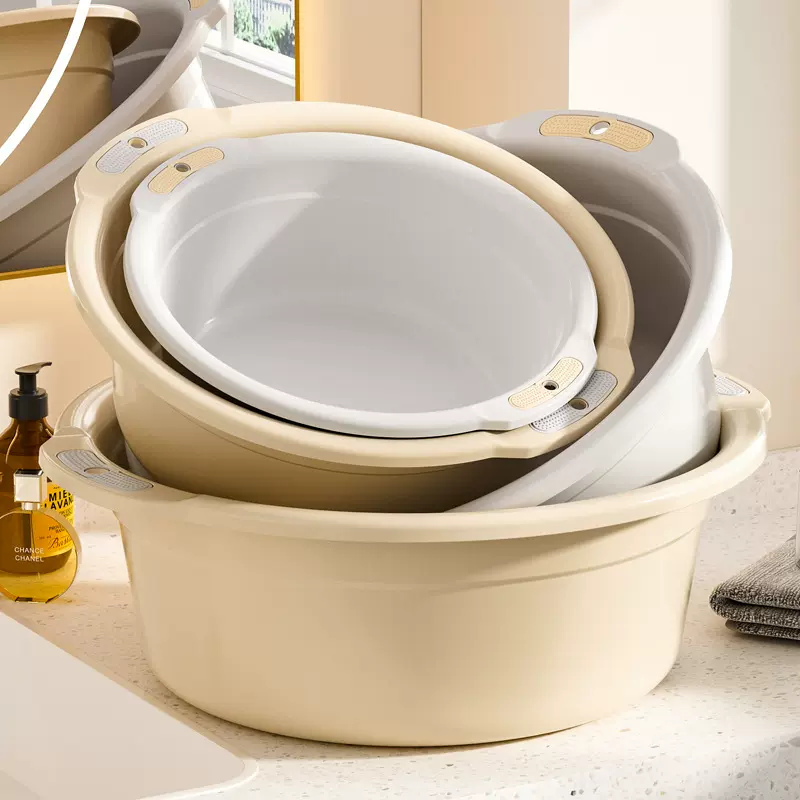 加厚塑料洗脸盆大号家用洗菜盆双耳成人宝宝洗衣洗脚盆大小号盆子