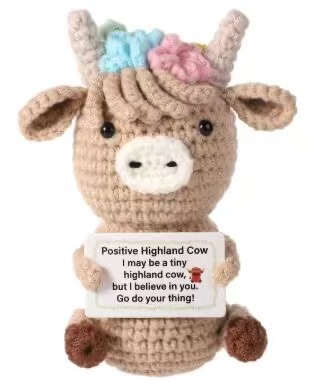 Amazon新品Highland Cowプラスパワーハイランド牛人形手作りかぎ針編み感情癒し置物|undefined