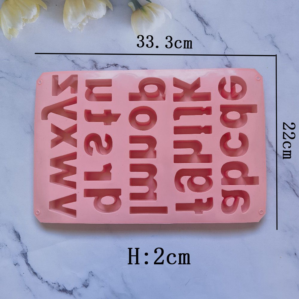 26 letras inglesas minúsculas 301 molde de silicona pudín molde de postre decoración de pastel de cocina para hornear