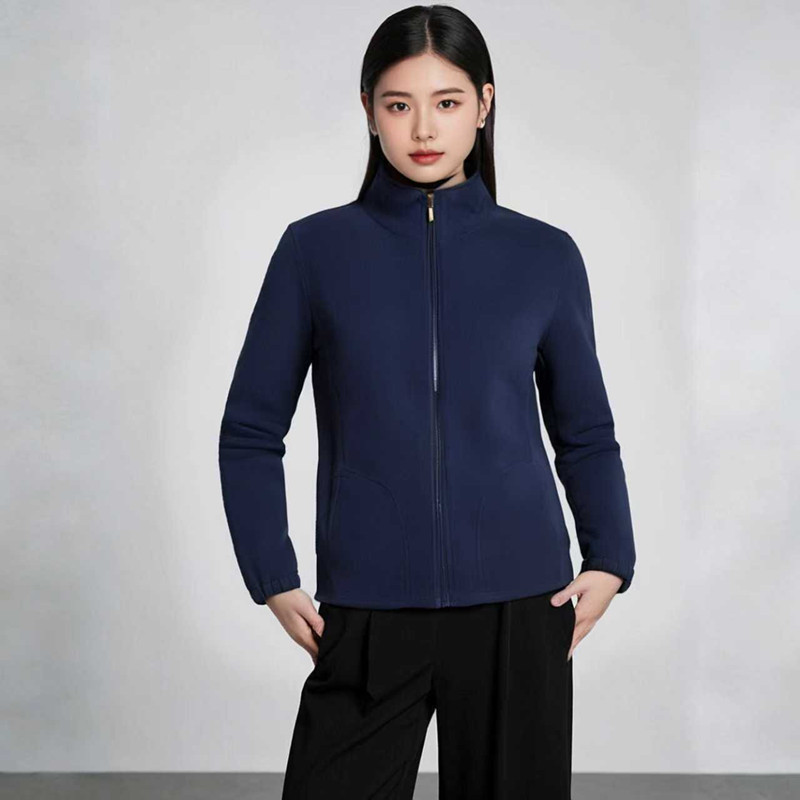 Factory Direct Sale Women's Fleece Jacket with Stand Collar, Warm and Slim-Fit, Suitable for Spring, Autumn, and Winter Sports and Outdoor Casual Wear