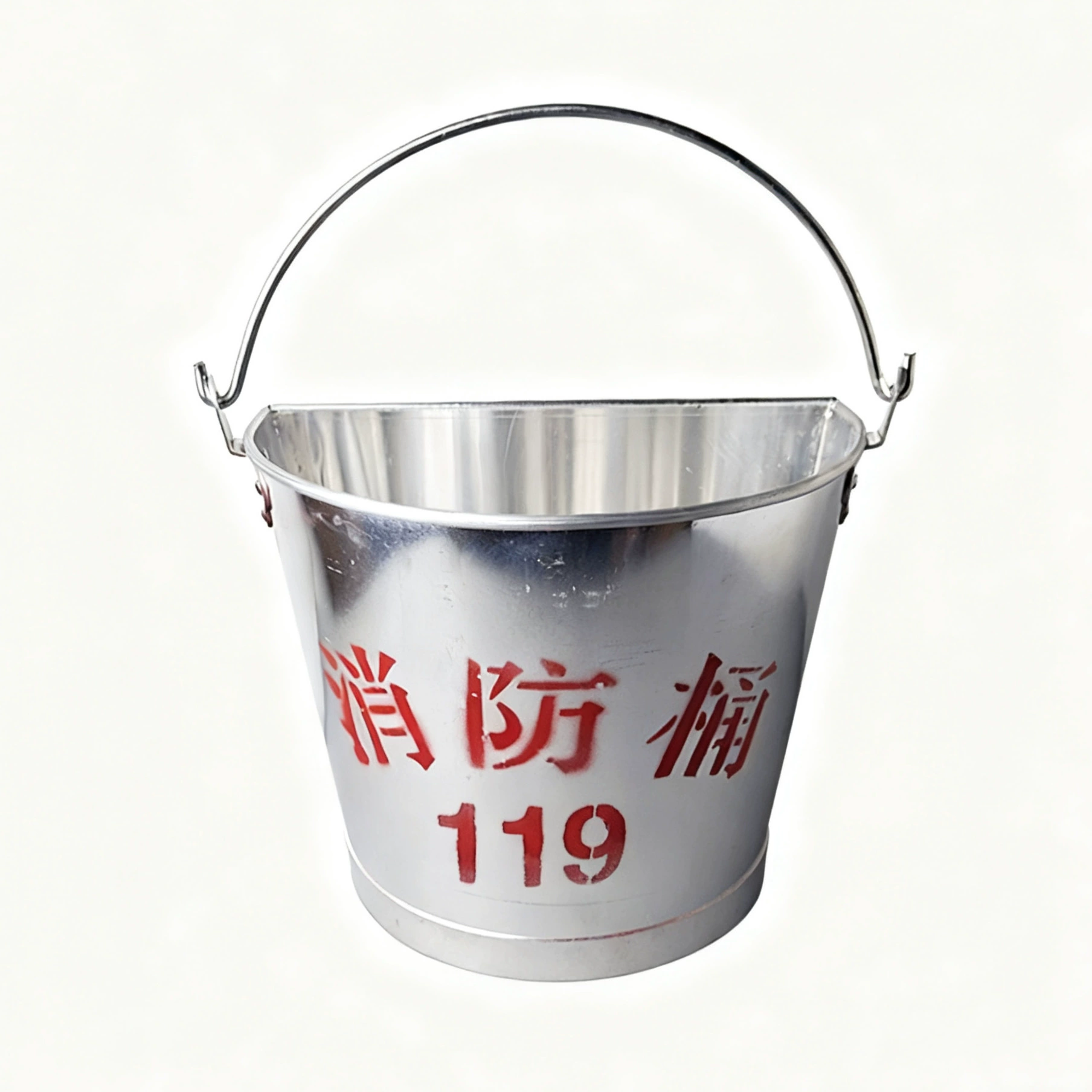 Взрывозащищенное пожарное ведро, алюминиевое полукруглое пожарное ведро для песка, круглое плоское настенное утолщенное антистатическое алюминиевое ведро