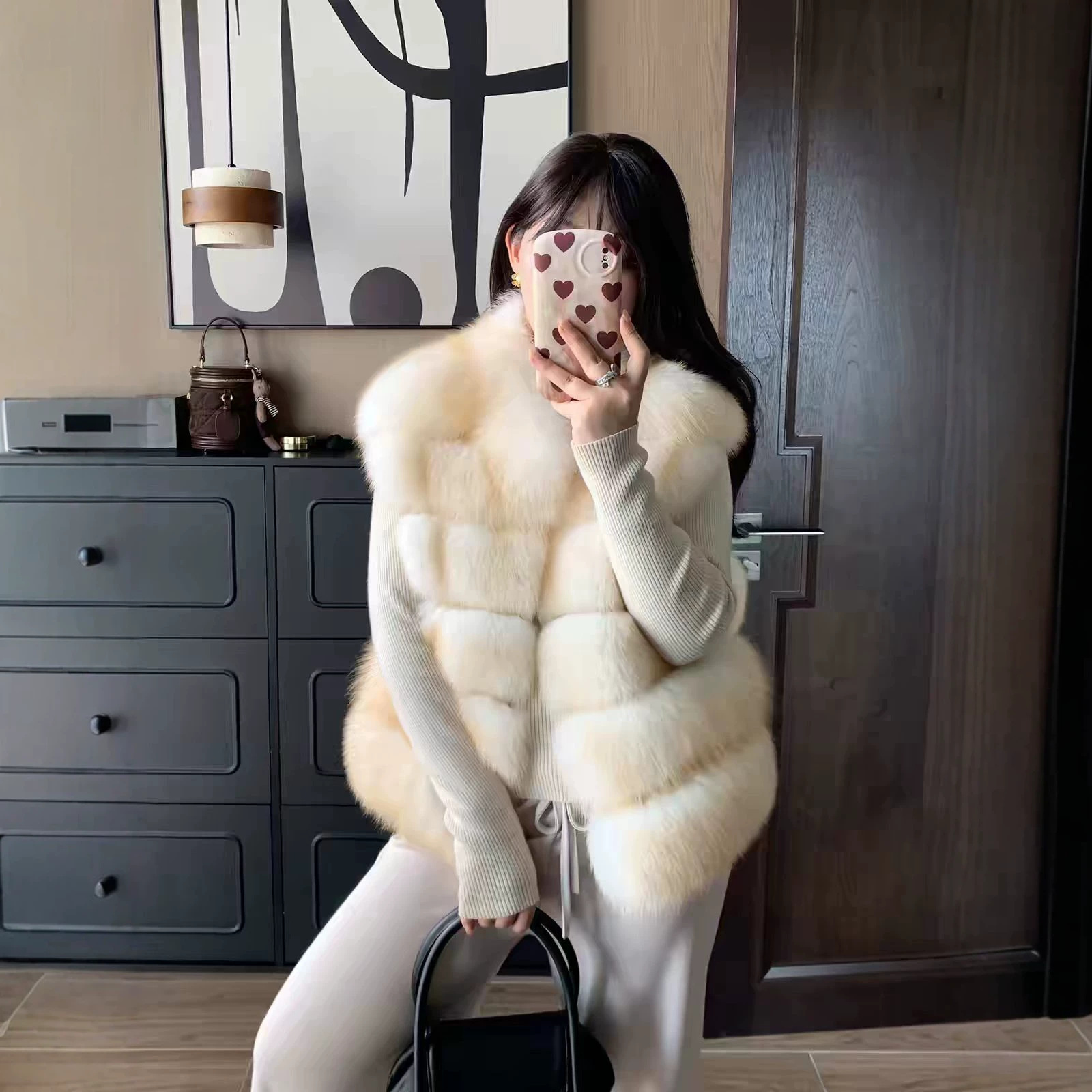 2026 New Style Fox Fur Vest, Faux Fur Vest, Popular Online Item, Warm and Stylish Winter Fur Coat for Women