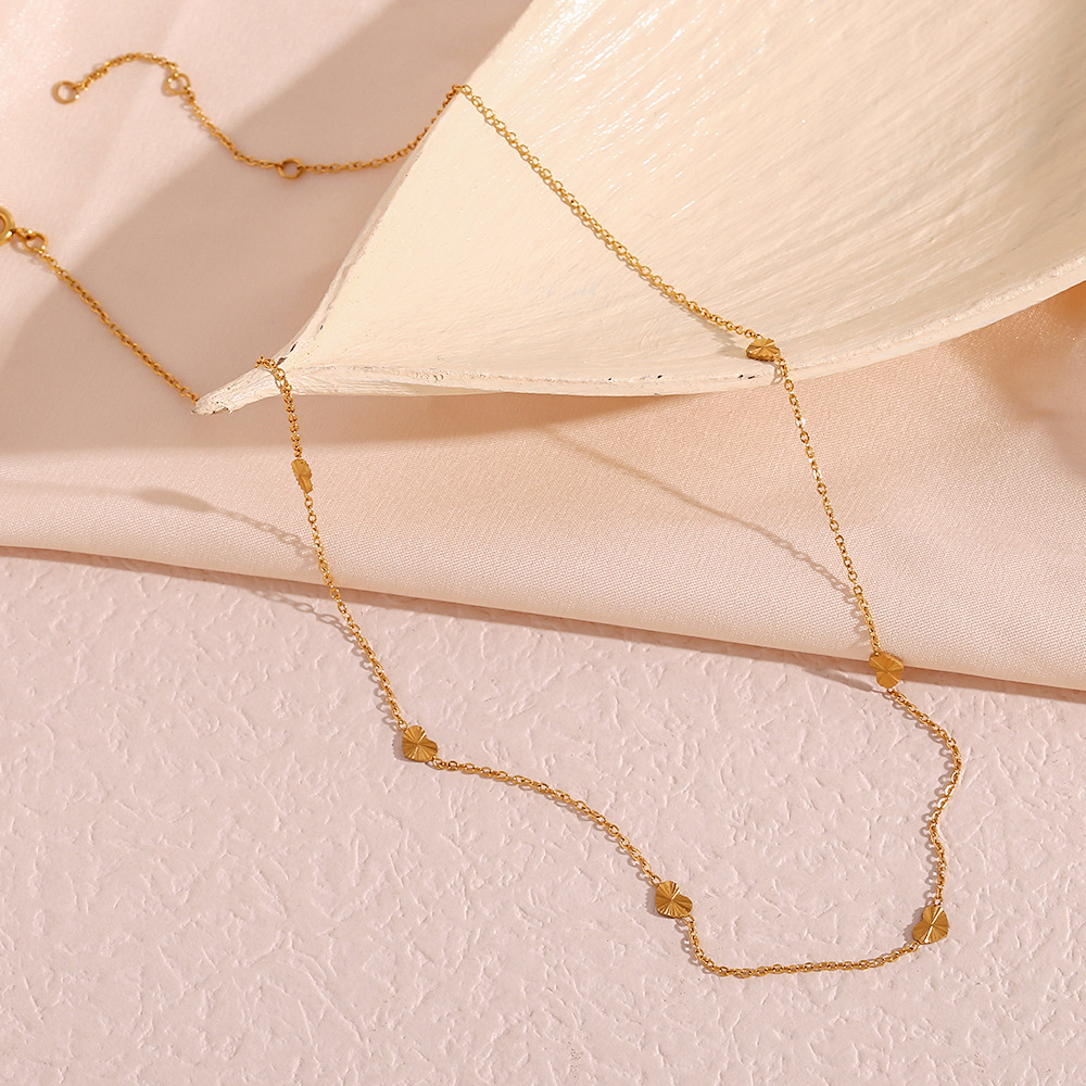 Simple Style Heart Shape Stainless Steel Gold Plated Necklace