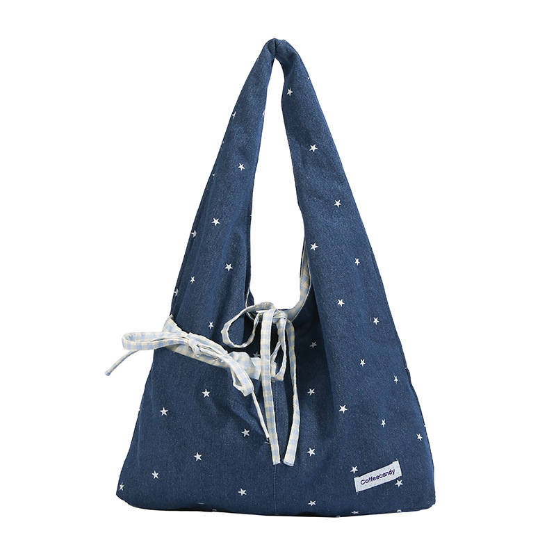 Verano nuevo estilo coreano bolso de tote fresco de lazo bolso de nylon bolso diario de gran capacidad bolso de viaje de estilo de mujer