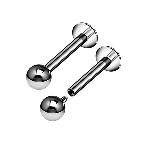 Cross-border G23 titanium steel inner tooth labial bar spherical pointed conical labial bar lingual bar ear bone bar body piercing jewelry