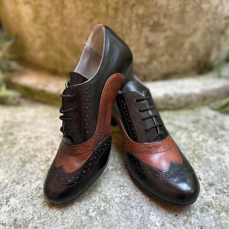 Amazon Temu Cross-Border Foreign Trade New European and American Retro 19Th Century European Court High-Heeled Brogue Round-Toe Women's Shoes