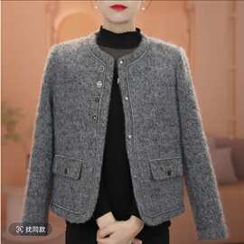 年轻妈妈装高级感法式小香风外套女士春季新款小个子时尚百搭上衣