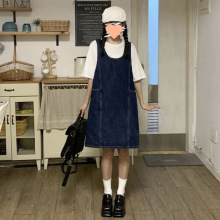 【2987人收藏】蓝色牛仔吊带连衣裙夏季女法式气质收腰显瘦无袖背