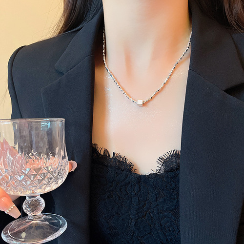 Metal Scrap Silver Necklace, Light Luxury, Unique Style, Versatile Bracelet, Simple Personality, Sister-in-law, High-end, Clavicle Chain, Trendy