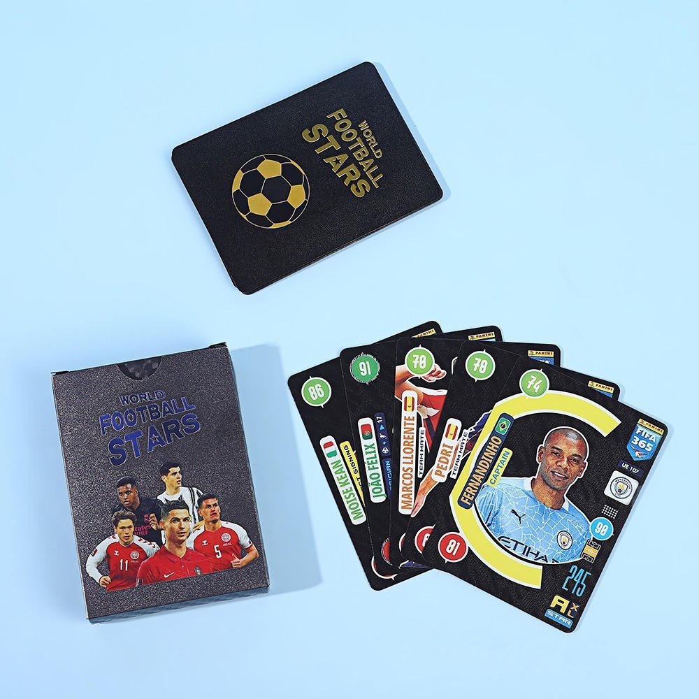 Copa del Mundo de fútbol tarjetas de lámina de oro estampado tarjetas flash Copa del Mundo de Europa Cromesi estrella tarjetas de colección 55