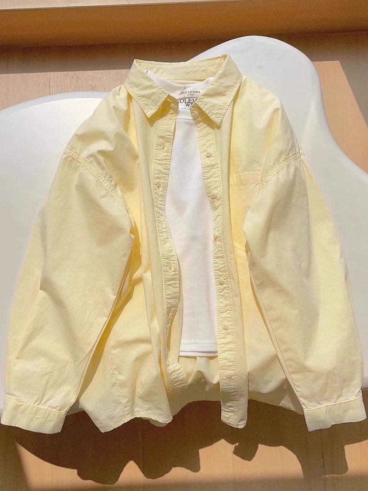 Summer cotton yellow shirt