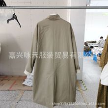 s23113（长款）短绒面鹅绒派克服宽松立领全棉面料休闲防风